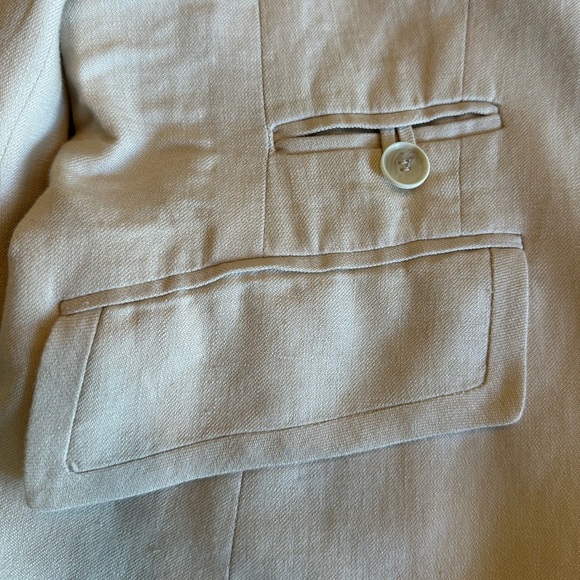 Talbots | Beige/Cream Linen Blend “Kate Fit” Button Front Blazer, Size 10 - Picture 5 of 10